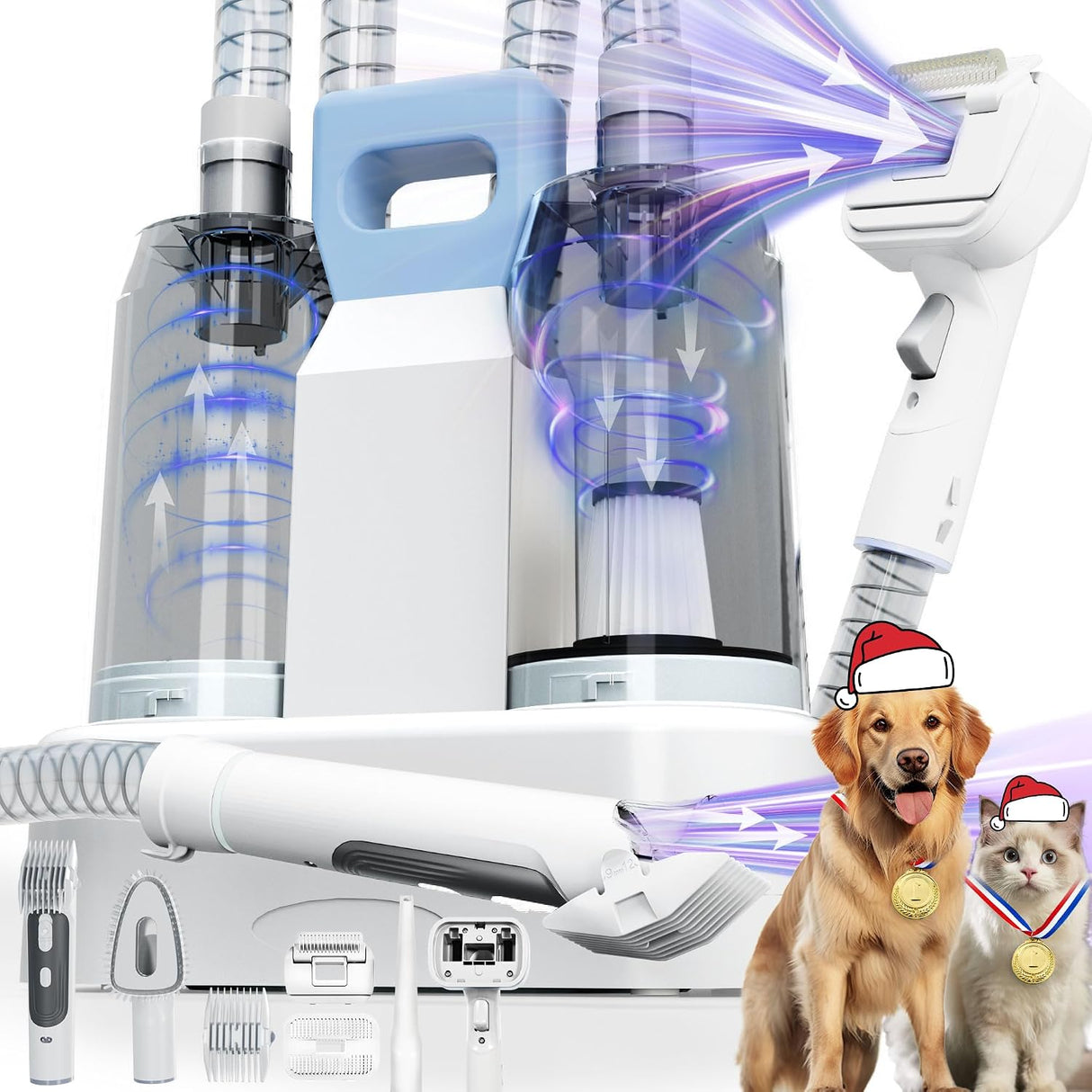 FOTING Dog Grooming Vacuum 6-in-1 — 10000Pa, 2.1L Dust Cup