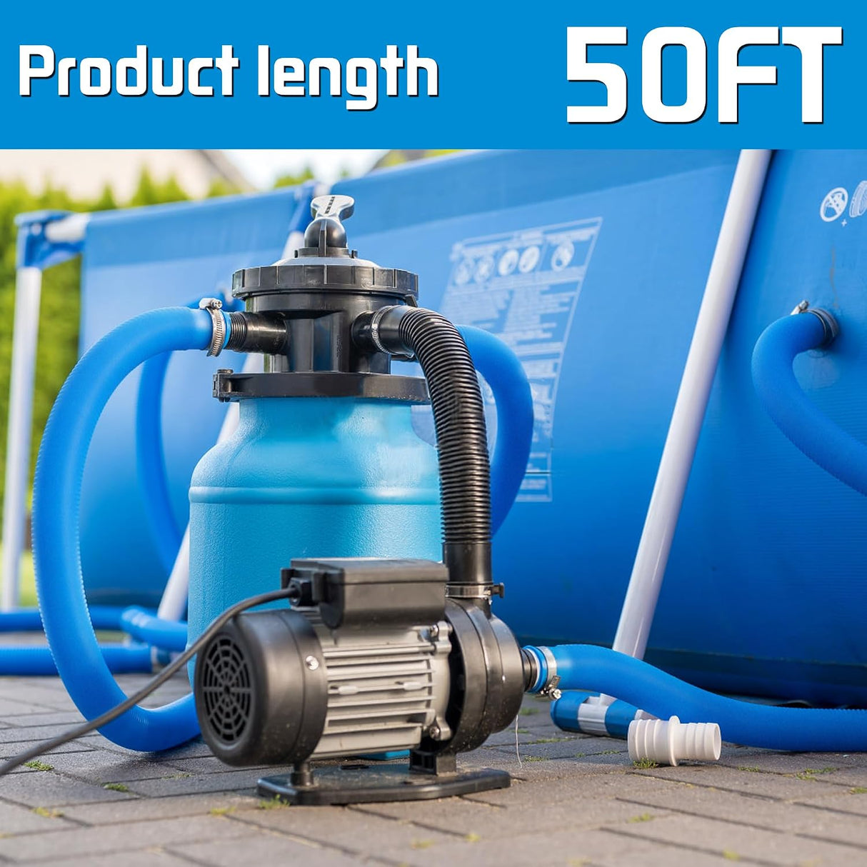 FOTING Pool Backwash Hose 50FT — 1-1/2" Heavy Duty PVC