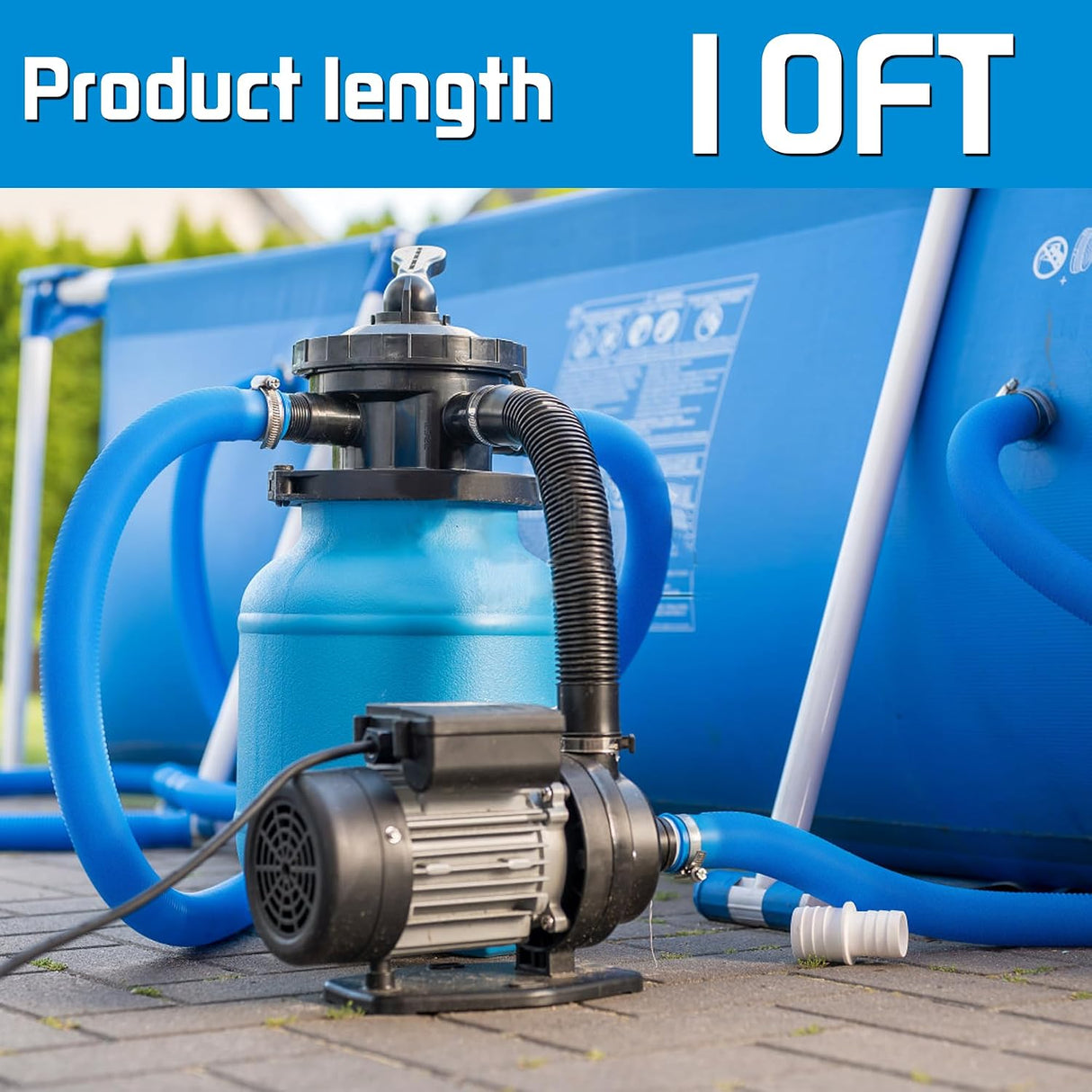 FOTING Pool Backwash Hose 10FT — 1-1/2" Heavy Duty PVC