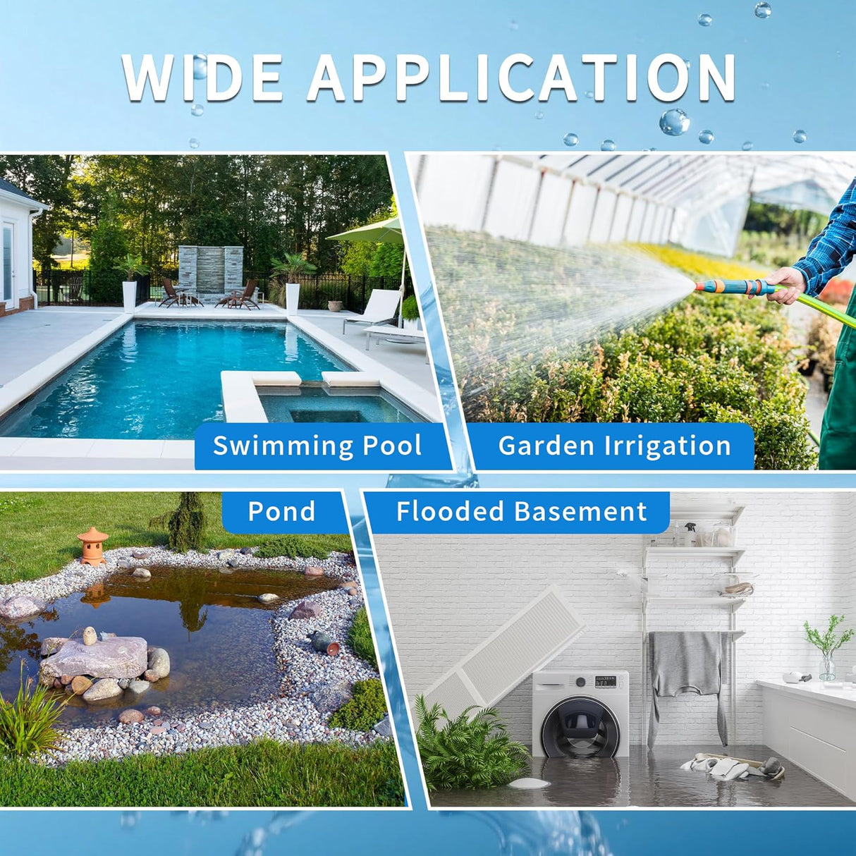 FOTING Submersible Sump Pump — High Flow, Clean & Dirty Water, Float Switch, Extra Large
