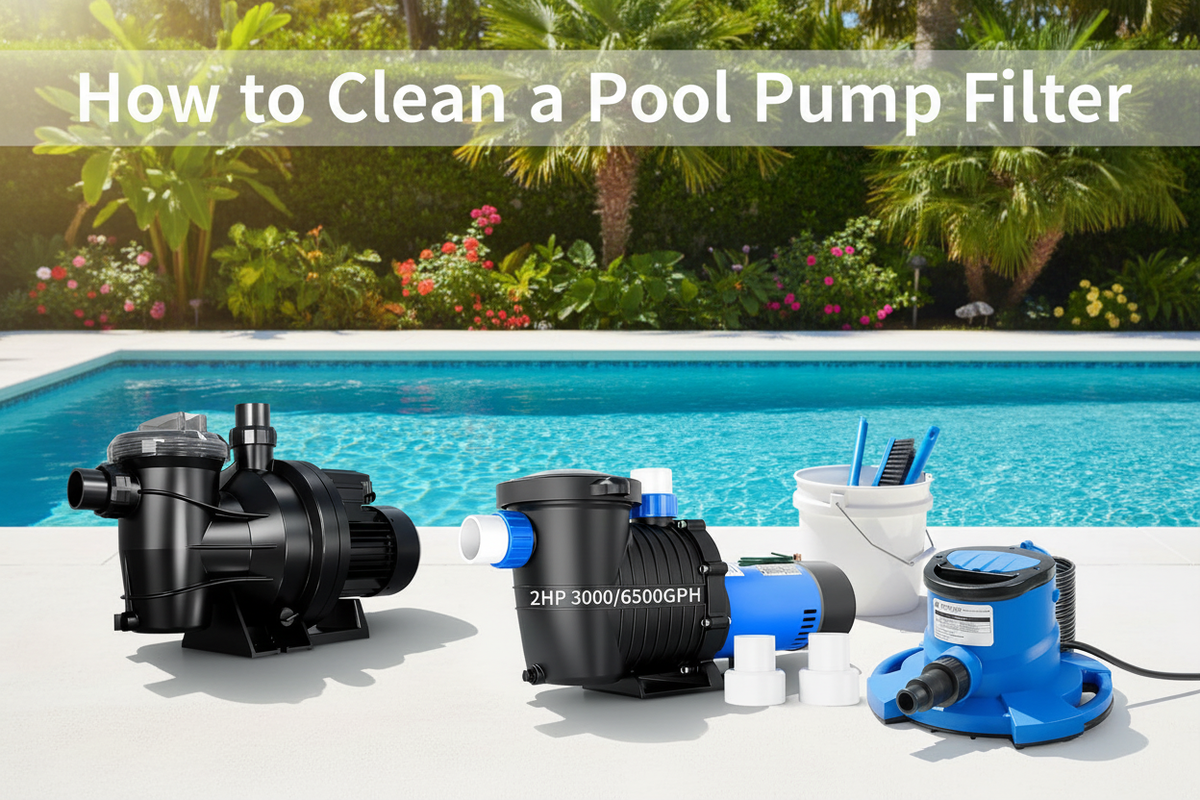 FOTING pool pump filter cleaning guide — pool pump and filter system by poolside