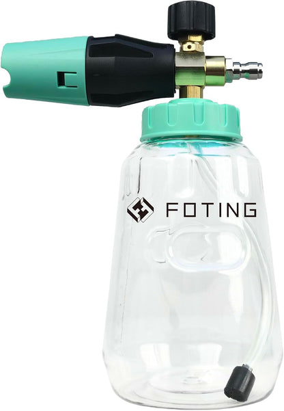 FOTING 1000ML Pressure Washer Foam Cannon, with 1/4" Quick Connector, Adjustable Snow Foam Lance Transparent Body, Professional Car Foam Blaster