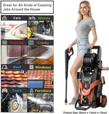 FOTING Electric Pressure Washer 4500PSI — 4 Nozzles & Foam Cannon, Red