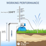 FOTING 1.5HP Shallow Well Pump — with Pressure Tank, Blue