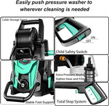 FOTING Electric Pressure Washer 4500PSI — 4 Nozzles & Foam Cannon, Blue