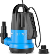 FOTING 1HP Submersible Sump Pump 4600GPH — Clean & Dirty Water, Manual, 10FT Cord