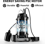 FOTING 1HP Cast Iron Sewage Pump 6000GPH — 1-1/2" NPT