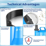 FOTING 1/4HP Submersible Sump Pump 1676GPH — Clean & Dirty Water