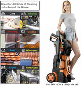 FOTING Pressure Washer 5000PSI — 8-Level Touch Screen, 34" Tall, Red
