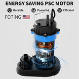 FOTING 3/4HP Cast Iron Sewage Pump 4500GPH — Auto Float Switch, 1-1/2" NPT, Blue