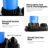 FOTING 3/4HP Cast Iron Sewage Pump 4500GPH — Auto Float Switch, 1-1/2" NPT, Blue