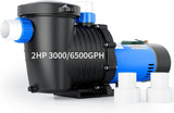 FOTING In/Above Ground Pool Pump — Self-Priming, High Flow, 1.5" & 2" NPT, Blue & Black