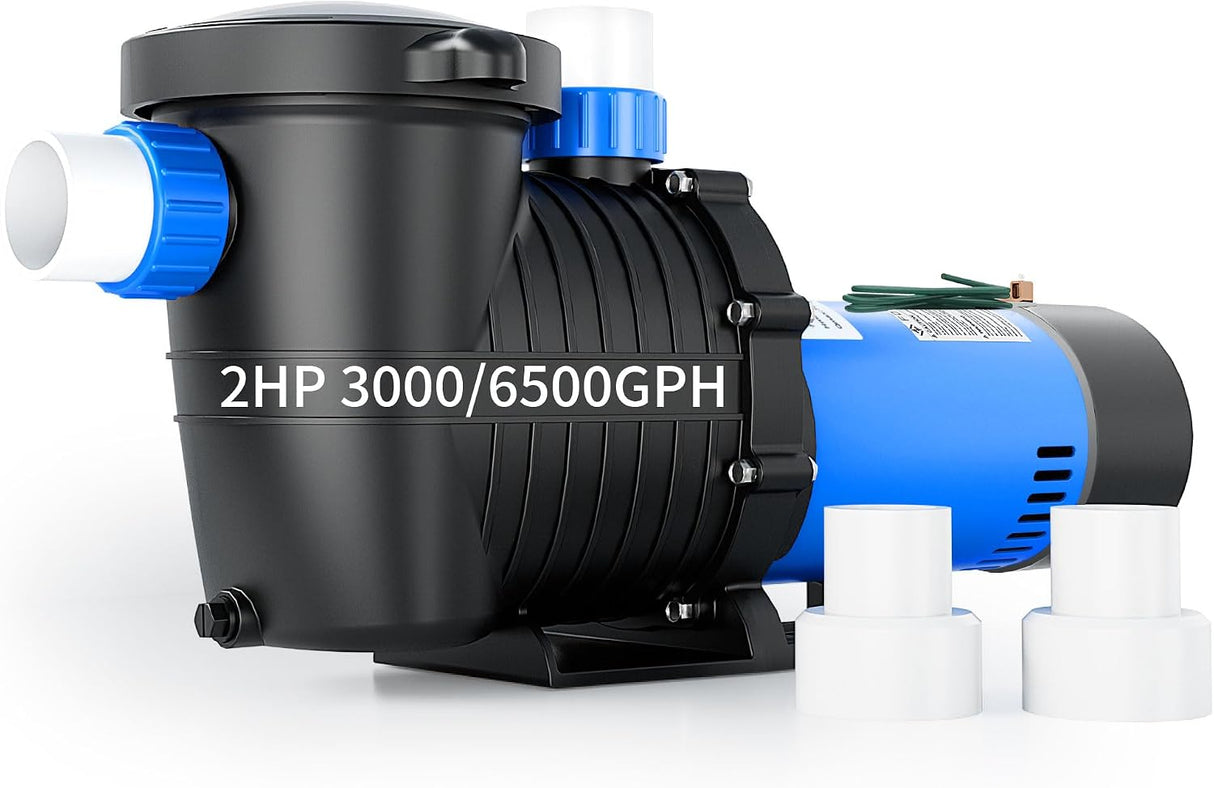 FOTING In/Above Ground Pool Pump — Self-Priming, High Flow, 1.5" & 2" NPT, Dark Blue (V2)