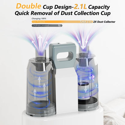 FOTING Dog Grooming Vacuum, Dog Grooming Vacuum&Dryer Kit, 2.1L Double Dust Cup 10000pa Dogs Vacuums for Shedding Grooming, 6 in 1 Grooming Tools Home Cleaning, Low Noise Pet Grooming Vacuum for Dogs