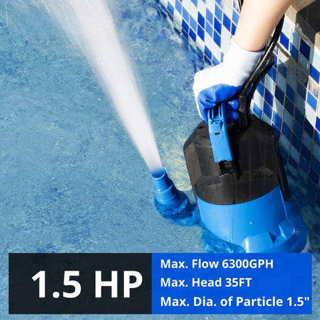 FOTING Submersible Sump Pump — High Flow, Clean & Dirty Water, Float Switch, Extra Large