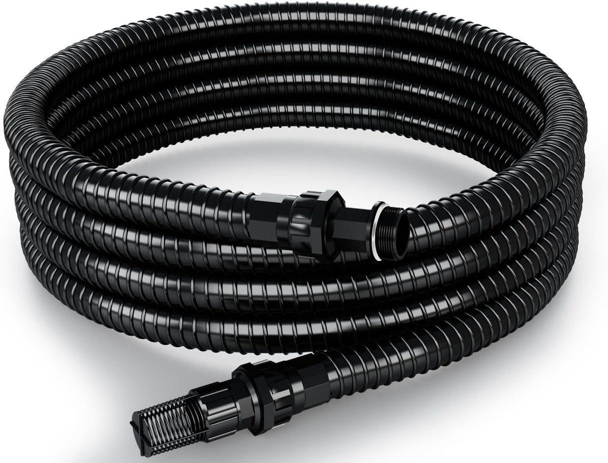 FOTING 1" Suction Hose Kit 13FT — Check Valve, NPT Adapter, PVC