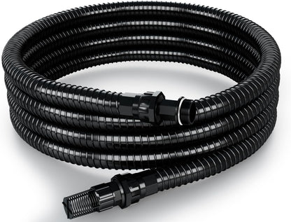 FOTING 1" Suction Hose Kit with Check Valve, PVC Water Intake Hose Set, Flexible Tubing Easy to Install for Water Pump Well Sprinkler Garden Booster Pump, All-in-One NPT 1-inch Thread Adapter, 13FT