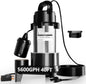 FOTING 1HP 5600 GPH 40FT Sump Pump Submersible Sewage/Effluent Pump - Heavy Duty Cast Iron Automatic/Manual - 115V Septic Pump for Sump Basin/Sewage/Basement, 2'' NPT