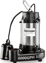 FOTING 1HP Cast Iron Sewage Pump 6000GPH — 1-1/2" NPT