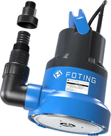 FOTING 1/2HP Submersible Utility Pump 2450GPH — Stainless Steel Base, 0.04" Depth, 10FT Cord (V2)