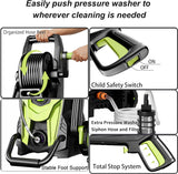 FOTING Electric Pressure Washer 4500PSI — 4 Nozzles & Foam Cannon, Green