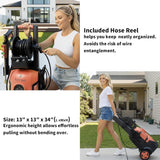 FOTING Pressure Washer 5000PSI — 8-Level Touch Screen, 34" Tall, Red