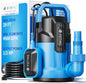 FOTING Sump Pump, High Flow Clean&Dirty Submersible Water Pump with Float Switch, Thermoplastic Electric Portable Utility Pump for Pool Draining Hot Tub Garden Basement, Extra Large