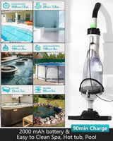 FOTING Cordless Pool Vacuum 19.5GPM — All-Angle Head, LED Display