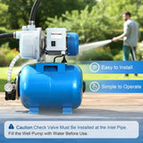 FOTING 1.5HP Shallow Well Jet Pump 1340GPH — Stainless Steel, Blue