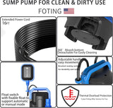 FOTING Submersible Sump Pump — High Flow, Auto Float Switch