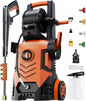 2026New Pressure Washer 4800PSI, 34" Tall, 4 Quick Connect Nozzles,Inlet Hose&Filter&500mlFoam Cannon for Cars/Fences/Driveways/Home Cleaning,Green