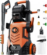 FOTING Electric Pressure Washer 4800PSI — 34" Tall, 4 Nozzles, Red