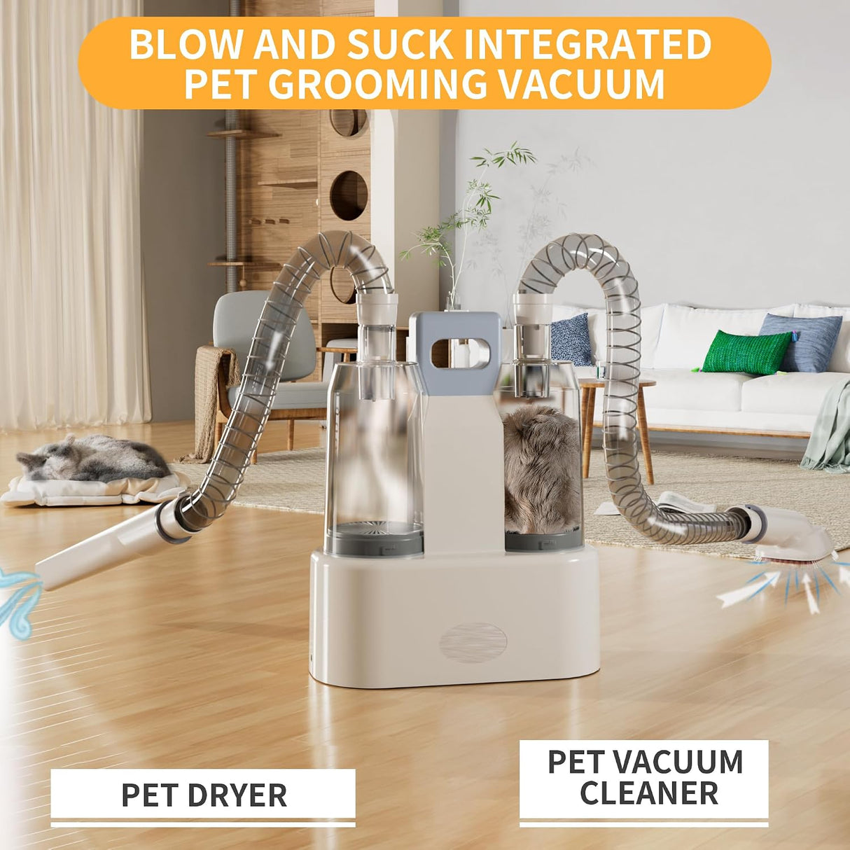 FOTING Dog Grooming Vacuum 6-in-1 — 10000Pa, 2.1L Dust Cup