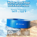FOTING Pool Backwash Hose 50FT — 1-1/2" Heavy Duty PVC
