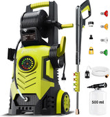 FOTING Pressure Washer 5000PSI — 8-Level Touch Screen, 34" Tall, Red (V2)