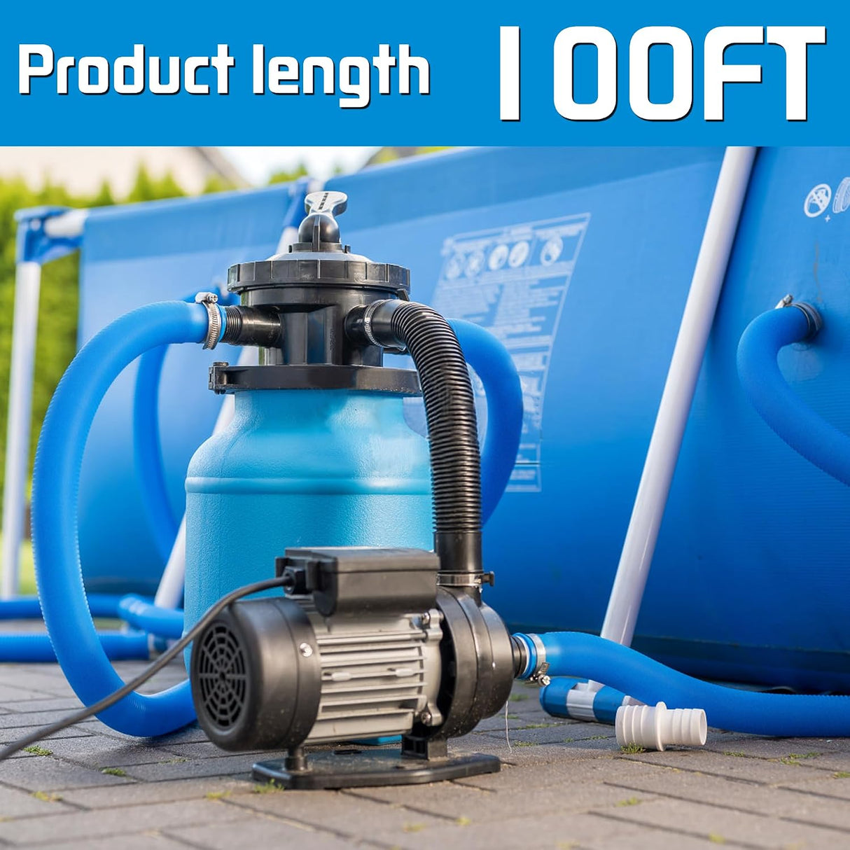 FOTING Pool Backwash Hose 100FT — 1-1/2" Heavy Duty PVC