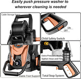 FOTING Electric Pressure Washer 4500PSI — 4 Nozzles & Foam Cannon, Red
