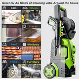 FOTING Electric Pressure Washer 4800PSI — 34" Tall, 4 Nozzles, Green