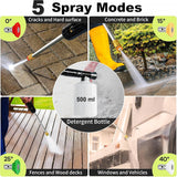 FOTING Electric Pressure Washer 4800PSI — 34" Tall, 4 Nozzles, Green