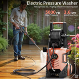FOTING Pressure Washer 5000PSI — 8-Level Touch Screen, 34" Tall, Red (V2)