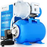 FOTING 1.5HP Shallow Well Jet Pump 1340GPH — Stainless Steel, Blue