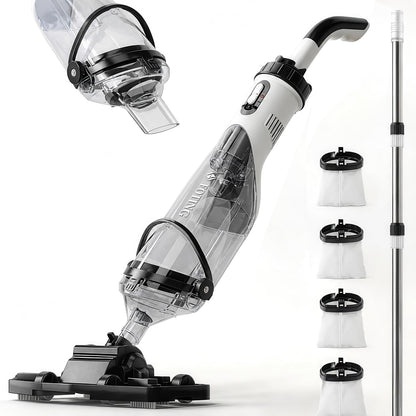FOTING Cordless Pool Vacuum for Above Ground Pool 19.5 GPM, All-Angle Head&LED Display,Handheld Rechargeable Spa Vacuum Cleaner for Inground Pools for Hot Tub, Debris,Shallow Steps