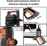 FOTING Electric Pressure Washer 4800PSI — 34" Tall, 4 Nozzles, Red