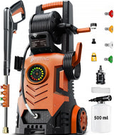FOTING Pressure Washer 5000PSI — 8-Level Touch Screen, 34" Tall, Red