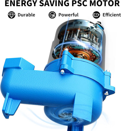 FOTING 1.5HP 9000GPH Sump Pump Submersible Sewage/Effluent Pump - Heavy Duty Cast Iron Automatic/Manual- Septic Pump for Sump Basin/Residential/Sewage/Basement,Sewage Pumps 2'' NPT Discharge,Blue