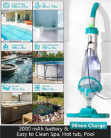 FOTING Cordless Pool Vacuum 19.5GPM — LED Display, Rechargeable