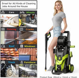FOTING Electric Pressure Washer 4500PSI — 4 Nozzles & Foam Cannon, Green