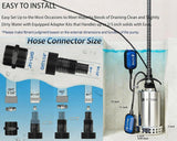 FOTING 1HP Stainless Steel Sump Pump 4600GPH — Auto Float Switch, 10FT Cord