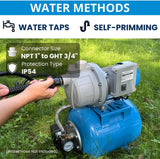 FOTING 1.5HP Shallow Well Pump — with Pressure Tank, Blue