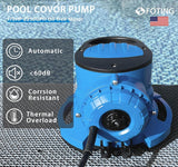 FOTING 1/3HP Pool Cover Pump 2240GPH — Submersible, Auto, 25FT Cord, Blue & Black